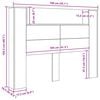 vidaXL Kopfteil-Schrank mit LED Altholz 140 x 16,5 x 103,5 cm