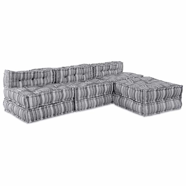 vidaXL Modulares Sofa 4 pcs Grau Druck Stoff