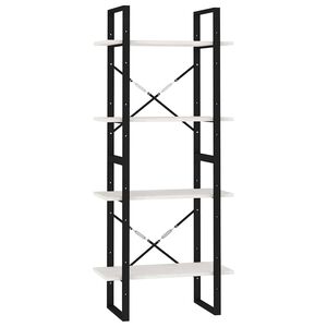 vidaXL B&uuml;cherregal 4 B&ouml;den Wei&szlig; 60x30x140 cm Massivholz Kiefer