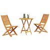 vidaXL Klapp Bistro Set 3 pcs Braun Massivholz Akazie