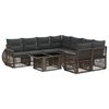 vidaXL Gartensofa-set 9 stk. Grau und Dunkelgrau Poly-Rattan