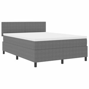 vidaXL LED Boxspringbett Hellgrau und Wei&szlig; 160 x 200 cm Cordstoff