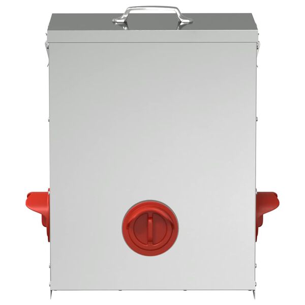 vidaXL H&uuml;hnerf&uuml;tterer Silber 32,5 x 20,5 x 43 cm Verzinkter Stahl