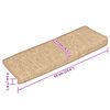 vidaXL Stufenmatten 15 Stk. 65x21x4 cm Hellbraun Rechteckiger Rand