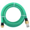 vidaXL Saugschlauch mit Messing-Anschl&uuml;ssen Gr&uuml;n 1,1" 10 m PVC