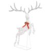 vidaXL LED-Rentier Fliegend Weihnachtsdeko 120 LEDs Wei&szlig; Kaltwei&szlig;