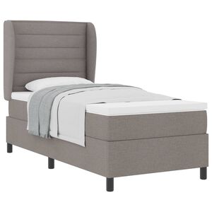 vidaXL Boxspringbett mit Matratze mit Kopfteil Taupe 80 x 200 cm Stoff
