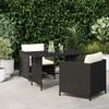vidaXL Garten-Esstisch Schwarz 110x70x65 cm Poly Rattan
