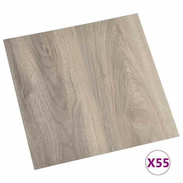 vidaXL Bodenplatten 55 pcs Taupe 5,11 m&sup2; PVC