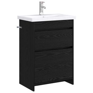 vidaXL Badezimmerm&ouml;bel-Set Schwarze Eiche 61 x 40 x 84,5 cm