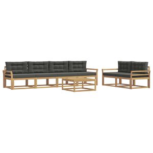 vidaXL Outdoor-Sofagarnitur 6 stk. Wei&szlig; und Anthrazit