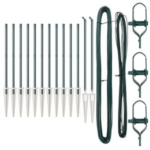 vidaXL Zaunpfosten 13 pcs Grün Ø32mm 60 cm Verzinkter Stahl