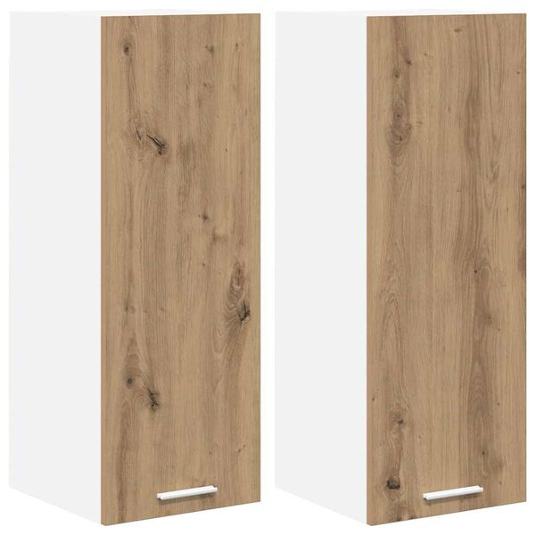 vidaXL H&auml;ngeschrank 2 pcs Artisan-Eiche und Wei&szlig; 30 x 31 x 80 cm