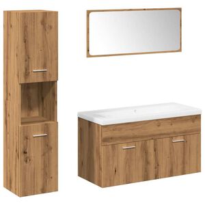 vidaXL 5-tlg. Badm&ouml;bel-Set Artisan-Eiche Holzwerkstoff