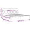 vidaXL Bettgestell mit Kopfteil Metall Weiß 200x200 cm
