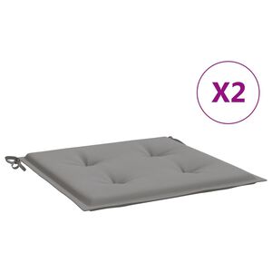 vidaXL Gartenstuhl-Kissen 2 Stk. Grau 50x50x4 cm Oxford-Gewebe