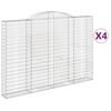 vidaXL Gabionen mit Hochbogen 4 Stk. 300x30x200/220cm Verzinktes Eisen