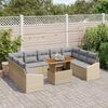 vidaXL Garten-Sofa-Set mit Speicher 10 pcs Beige Poly Rattan