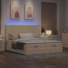 vidaXL Ottoman-Bett mit Matratzen & LEDs Creme 200x200 cm Stoff