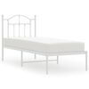 vidaXL Metallbett ohne Matratze mit Kopfteil Wei&szlig; 75x190 cm