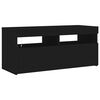 vidaXL TV-Schrank mit LED-Leuchten Schwarz 90x35x40 cm