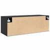 vidaXL Wandschrank Schwarz Eichen-Optik 100 x 36,5 x 35 cm