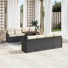 vidaXL Garten-Sofa-Set mit Speicher 9 pcs Schwarz Poly Rattan