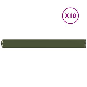 vidaXL Rasenkanten 10 Stk. Olivgr&uuml;n 10x103 cm Kaltgewalzter Stahl