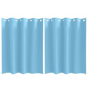 vidaXL Verdunkelungs-Vorh&auml;nge mit Ringen 2 pcs Himmelblau 140 x 140 cm
