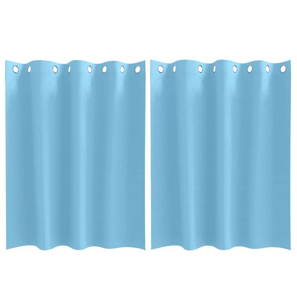 vidaXL Verdunkelungs-Vorh&auml;nge mit Ringen 2 pcs Himmelblau 140 x 140 cm