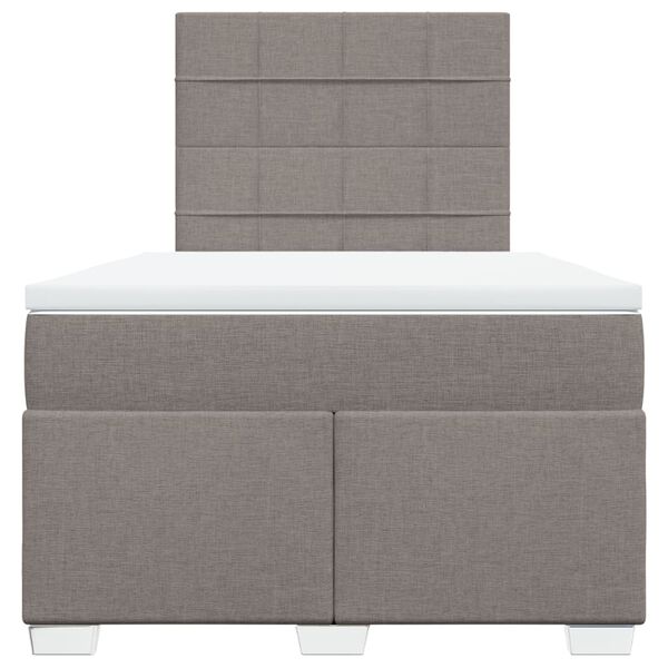 vidaXL Boxspringbett mit Matratze Taupe 120x190 cm Stoff