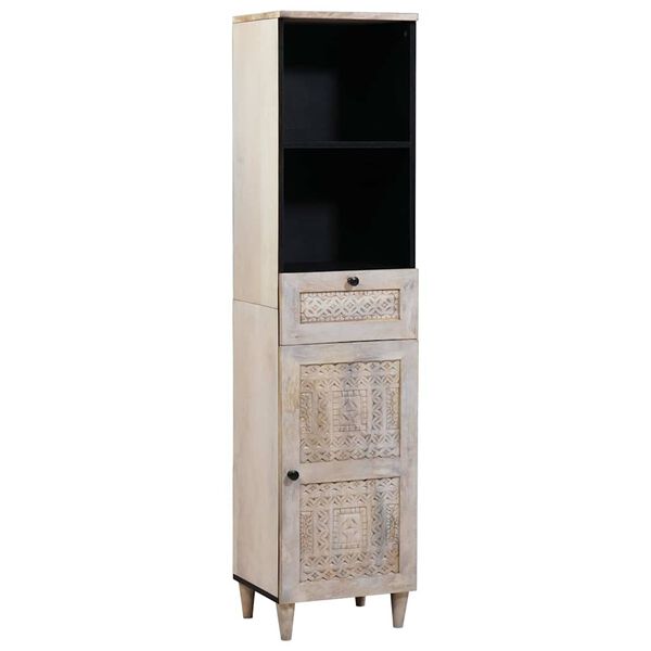 vidaXL Badezimmerschrank mit Regal Wei&szlig; 38 x 33 x 160 cm Holzwerkstoff