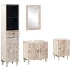 vidaXL Badezimmerm&ouml;bel-Set 4 Stk. Wei&szlig; Massivholz Mango