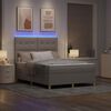 vidaXL LED Boxspringbett mit Matratze Taupe 160 x 200 cm Stoff