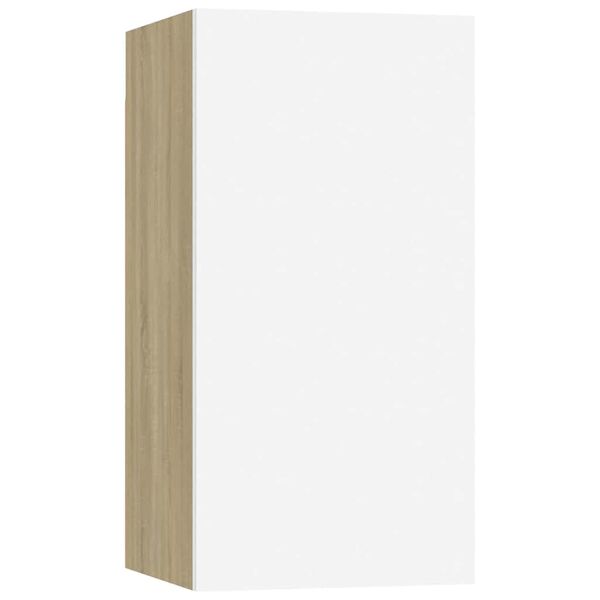 vidaXL TV-Schrank Wei&szlig; Sonoma-Eiche 30,5x30x60 cm Holzwerkstoff
