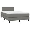 vidaXL Boxspringbett mit Matratze Dunkelgrau 120x190 cm Stoff