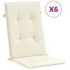 vidaXL Gartenstuhlauflagen für Hochlehner 6Stk. Creme 120x50x3cm Stoff