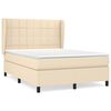 vidaXL Boxspringbett mit Matratze Creme 140x200 cm Stoff