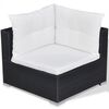 vidaXL 10-tlg. Garten-Lounge-Set mit Auflagen Poly Rattan Schwarz