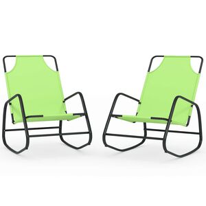 vidaXL Schaukelliegen 2 Stk. Gr&uuml;n Stahl und Textilene