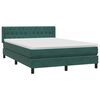 vidaXL Boxspringbett mit Matratze Dunkelgr&uuml;n 160x210 cm Samt