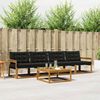 vidaXL Outdoor-Sofagarnitur mit Kissen 5 pcs Nat&uuml;rlich und Schwarz