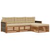 vidaXL Outdoor-Sofagarnitur Natur und Beige 249,5 x 162,5 x 73 cm