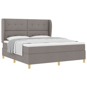 vidaXL Boxspringbett mit Kopfteil Taupe 200 x 180 cm Stoff