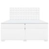 vidaXL Boxspringbett mit Matratze Weiß 200x200 cm Kunstleder