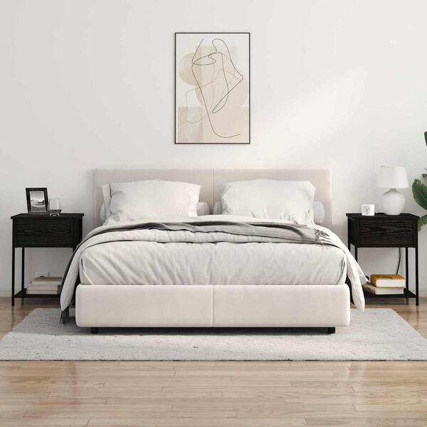 vidaXL Nachttisch 2 pcs Schwarz Eichen-Optik 42 x 41 x 56 cm