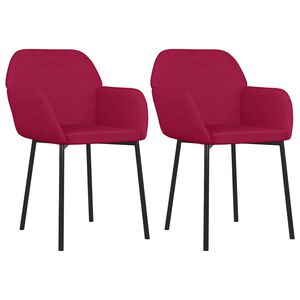 vidaXL Esszimmerst&uuml;hle 2 Stk. Weinrot Samt