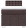 vidaXL Boxspringbett mit Matratze Dunkelbraun 90x200 cm Stoff