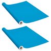 vidaXL M&ouml;belfolien Selbstklebend 2 Stk. Azurblau 500x90 cm PVC