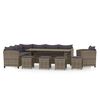 vidaXL 7-tlg. Garten-Lounge-Set mit Kissen Poly Rattan Grau